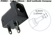 Букса DC Power Jack PJ002 4.8x1.65mm (Dell Latitude Compaq Presario)