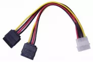  Cable Molex 4pin male to 2xSATA power 15cm (SATA power cable)