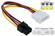 Кабел Cable 1x 4Pin Molex (M) to 6Pin PCI-E (M) 15cm (Power to VGA)
