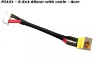  DC Power Jack PJ121 5.5x1.65mm w/cable 7 (Acer)