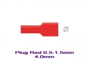 Конектор кабелна обувка Plug Red 0.5-1.5mm A:4.0mm B:27.7mm Оп.10бр