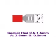    Socket Red 0.5-1.5mm A:2.8mm B:0.5mm .10