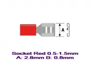    Socket Red 0.5-1.5mm A:2.8mm B:0.8mm .10