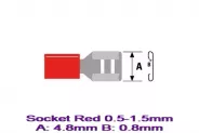    Socket Red 0.5-1.5mm A:4.8mm B:0.8mm .10