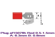 Конектор кабелна обувка Plug af1507flh Red 0.5-1.5 A:6.3 B:0.8mm Оп.10бр