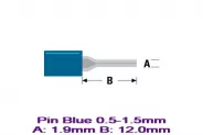 Конектор кабелна обувка Pin Blue 1.5-2.5mm A:1.9mm B:12.0mm Оп.10бр