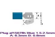 Конектор кабелна обувка Plug af1507flh Blue 1.5-2.5 A:6.3 B:0.8mm Оп.10бр