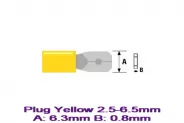    Plug Yellow 2.5-6.5mm A:6.3mm 0.8B:mm .10