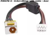  DC Power Jack PJ047G-4 5.5x1.65mm w/cable 8 (Acer)