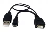  USB micro OTG + power Black (Cable USB A/F + USB A to micro-B) 