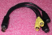  Cable Audio Video [Mini Din(M) 9pin to 2 RCA(F) + 2 S-Video 0.2m]