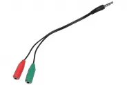 Кабел Cable Adapter [3.5mm JACK(M) 4pin to 2x3.5mm JACK(F) 3pin 0.2m]