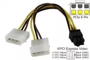 Кабел Cable 2x 4Pin Molex (M) to 6Pin PCI-E (M) 15cm (Power to VGA)