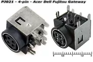  DC Power Jack PJ021 4-pins (Acer Dell Fujitsu Gateway)