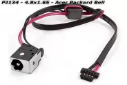  DC Power Jack PJ134 4.8x1.65mm w/cable 24 (Acer Packard Bell)