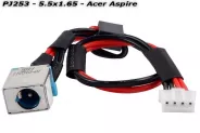  DC Power Jack PJ253 5.5x1.65mm w/cable 19 (Acer Aspire)