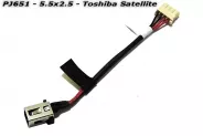  DC Power Jack PJ651 5.5x2.5mm w/cable 9 (Toshiba Satellite)
