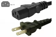 Кабел захранващ AC Power supply cable cord 3-pin (C13-US 1.8m)