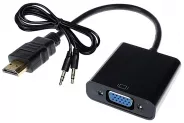  HDMI to VGA Cable Adapter   [HDMI(M) to VGA(F)+Sound]