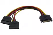  Cable SATA Male to 2x SATA Female Splitter 15cm (VCom SATA Power)