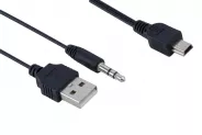  Cable Audio to mini USB [3.5mm to mini USB & USB/A 30cm]