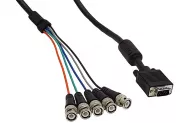 VGA to BNC Cable Ferrite Black [DB15(M) to 5 BNC(M) 1.8m]
