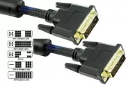 Кабел DVI Cable Full HD Black/Blue [DVI-D to DVI-D 24+1 1.5m] Braid