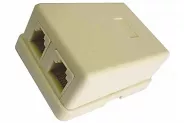 Телефонна розетка външна бяла (RJ11 2F 6P4C)