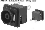  DC Power Jack PJ040 6.5x1.4x4.4mm (Sony Vaio)