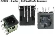  DC Power Jack PJ031 3-pins (Dell Latitude Inspiron)