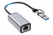 Adapter USB 3.0 to LAN Gigabit 1000Mbps (DeTech USB-A/USB-C to RJ45)