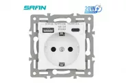 USB Electrical Socket Type-C Fast Charging max 20W (SRAN Socket 220V 16A)