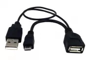  USB micro OTG + power Black (Cable USB A/F + USB A to micro-B) 