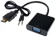  HDMI to VGA Cable Adapter   [HDMI(M) to VGA(F)+Sound]