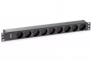  19" 1U  9x220V 1.8m.   black (EQUIP)